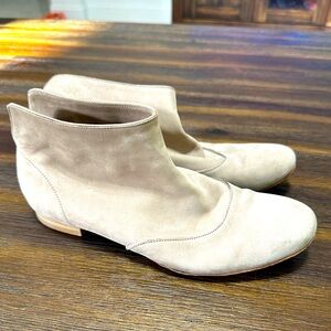 Coclico Isla Tan Leather Ankle Flat Booties Boots Size 37.5 Made In Spain